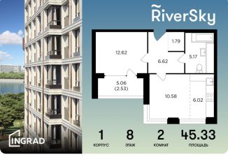 Продается двухкомнатная квартира, 45.3 м2, Москва, улица Виктора Маслова, 2, метро Дубровка