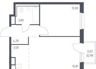 Продаю однокомнатную квартиру, 40.4 м2, Мурино