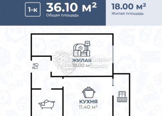 Продается однокомнатная квартира, 38 м2, Волгоград, улица 8-й Воздушной Армии, 16