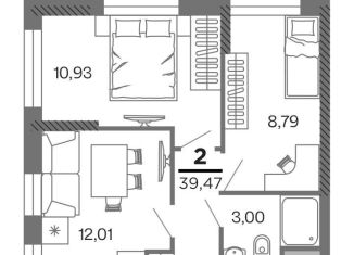Продаю 2-ком. квартиру, 39.5 м2, Рязань