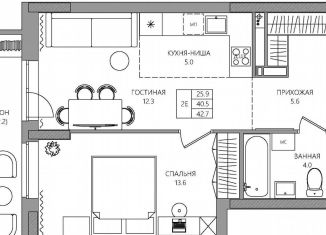 Продажа 2-комнатной квартиры, 42.7 м2, Пермь