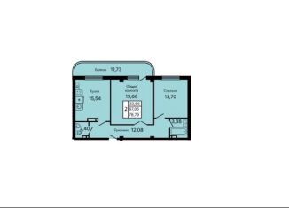 Двухкомнатная квартира на продажу, 78.8 м2, Геленджик, улица Маршала Жукова, 2к1