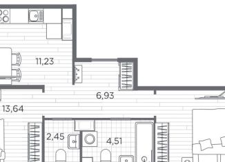 Продаю двухкомнатную квартиру, 57.3 м2, Санкт-Петербург, Московский район