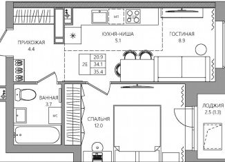 Продаю 2-комнатную квартиру, 35.4 м2, Пермь