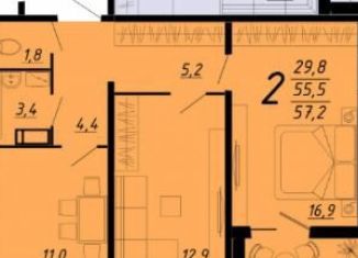 Продам 2-комнатную квартиру, 57.2 м2, Воронеж, Ленинградская улица, 20