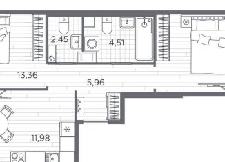 Продажа 2-ком. квартиры, 56.3 м2, Санкт-Петербург, Московский район