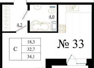 Продажа квартиры студии, 34.1 м2, Гатчина, Красносельское шоссе, 4Ак1