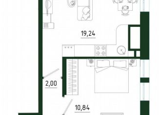 Продается 1-комнатная квартира, 41.7 м2, Тула
