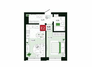 1-комнатная квартира на продажу, 35.5 м2, Тула