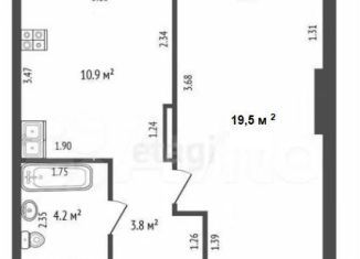 Продаю однокомнатную квартиру, 38.5 м2, Тюмень, Центральный округ, Новгородская улица, 20