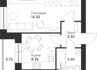Продажа 1-комнатной квартиры, 33.4 м2, Тула, улица Героя России Зиничева, 8