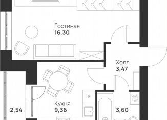 Продаю 1-комнатную квартиру, 35.3 м2, Тула, улица Героя России Зиничева, 8