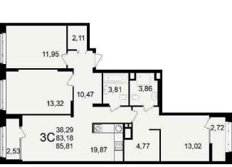 Продается 1-ком. квартира, 37.8 м2, Рязань