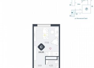 Продам квартиру студию, 24.9 м2, Тюмень