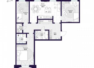 Продажа 3-ком. квартиры, 102.7 м2, Санкт-Петербург, метро Горный институт