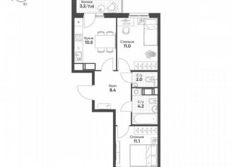 Продам 2-комнатную квартиру, 48.8 м2, посёлок Шушары
