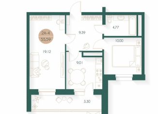 Продаю двухкомнатную квартиру, 58.3 м2, Татарстан