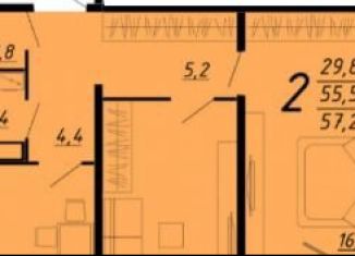 Продам 2-комнатную квартиру, 57.2 м2, Воронеж, Ленинградская улица, 20