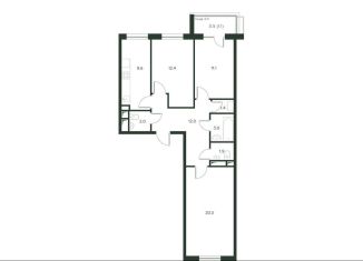 Продаю трехкомнатную квартиру, 75 м2, деревня Лобаново