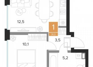 Продажа 1-ком. квартиры, 31.3 м2, Курск