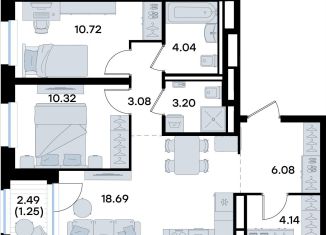 Продам 2-ком. квартиру, 61.5 м2, Татарстан