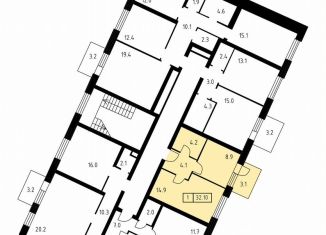 Однокомнатная квартира на продажу, 32.1 м2, деревня Скотное, Вересковая улица, 5к2