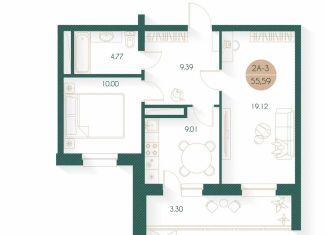 Продажа двухкомнатной квартиры, 58.3 м2, Татарстан