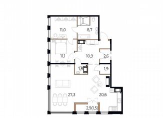 Продам 1-комнатную квартиру, 97.4 м2, Череповец, Рыбинская улица, 69