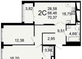 Продается 2-ком. квартира, 70.2 м2, Рязань, Льговская улица, 8