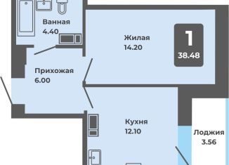 Продам однокомнатную квартиру, 38.5 м2, Чебоксары, Чебоксарский проспект, поз2.3