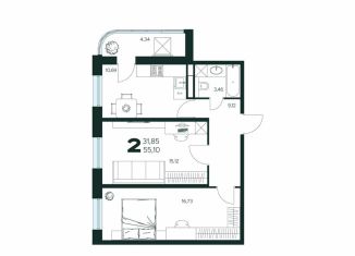 2-ком. квартира на продажу, 55.1 м2, Химки