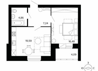 Продается 1-комнатная квартира, 52.1 м2, Берёзовский, улица Победы, 5, ЖК Уют-Сити
