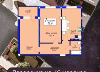 Продам 2-комнатную квартиру, 72 м2, Махачкала, Ленинский внутригородской район, Майская улица, 30