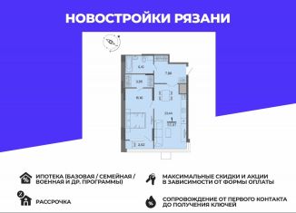 Однокомнатная квартира на продажу, 54.7 м2, деревня Жилые Дома Кирпичного Завода