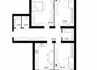 Продажа 4-ком. квартиры, 102.9 м2, Берёзовский, улица Победы, 5, ЖК Уют-Сити