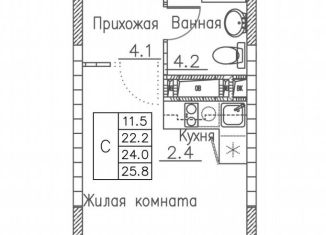Продается квартира студия, 25.8 м2, Владивосток