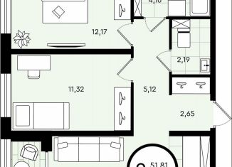 Продается 2-ком. квартира, 54.2 м2, Тюмень, ​улица Александра Звягина, 5