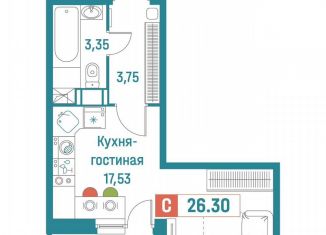Продам квартиру студию, 26.3 м2, Мурино, ЖК Графика