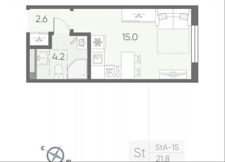 Продам квартиру студию, 21.8 м2, посёлок Шушары