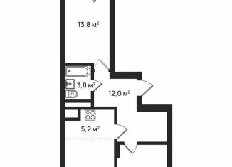 Двухкомнатная квартира на продажу, 64.3 м2, деревня Анкудиновка, ЖК КМ Анкудиновский Парк, Русская улица, 7