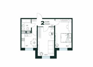 Продам двухкомнатную квартиру, 50.6 м2, Химки