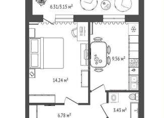 Продажа однокомнатной квартиры, 35 м2, Ишим, улица Карла Маркса, 77Б