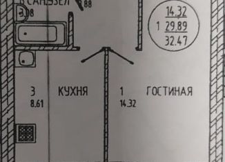 Однокомнатная квартира на продажу, 33 м2, Йошкар-Ола, улица Прохорова, 48В, микрорайон 9В
