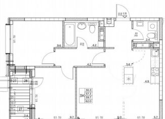 Продается 3-ком. квартира, 62 м2, Владивосток