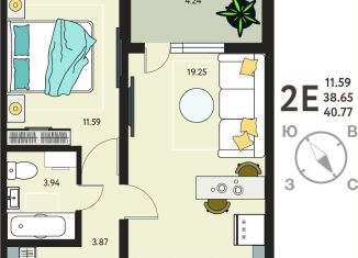 Продам 1-ком. квартиру, 40.8 м2, село Новая Усмань