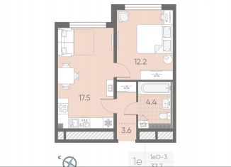 Продается однокомнатная квартира, 37.7 м2, посёлок Шушары