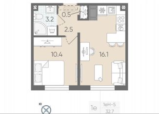 Продается 1-комнатная квартира, 32.7 м2, Санкт-Петербург, Пейзажная улица, 23