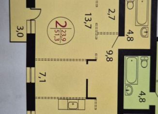 Двухкомнатная квартира на продажу, 51 м2, посёлок Молодёжный, Сказочная улица, 14