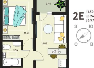 1-ком. квартира на продажу, 37 м2, село Новая Усмань