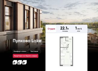 Квартира на продажу студия, 22.1 м2, посёлок Шушары